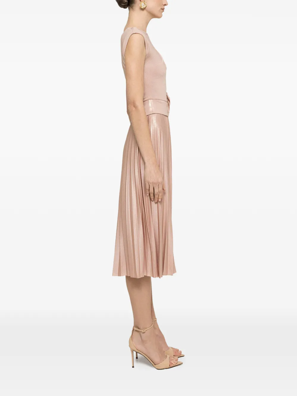 NISSA Jersey midi-jurk met metallic effect Roze