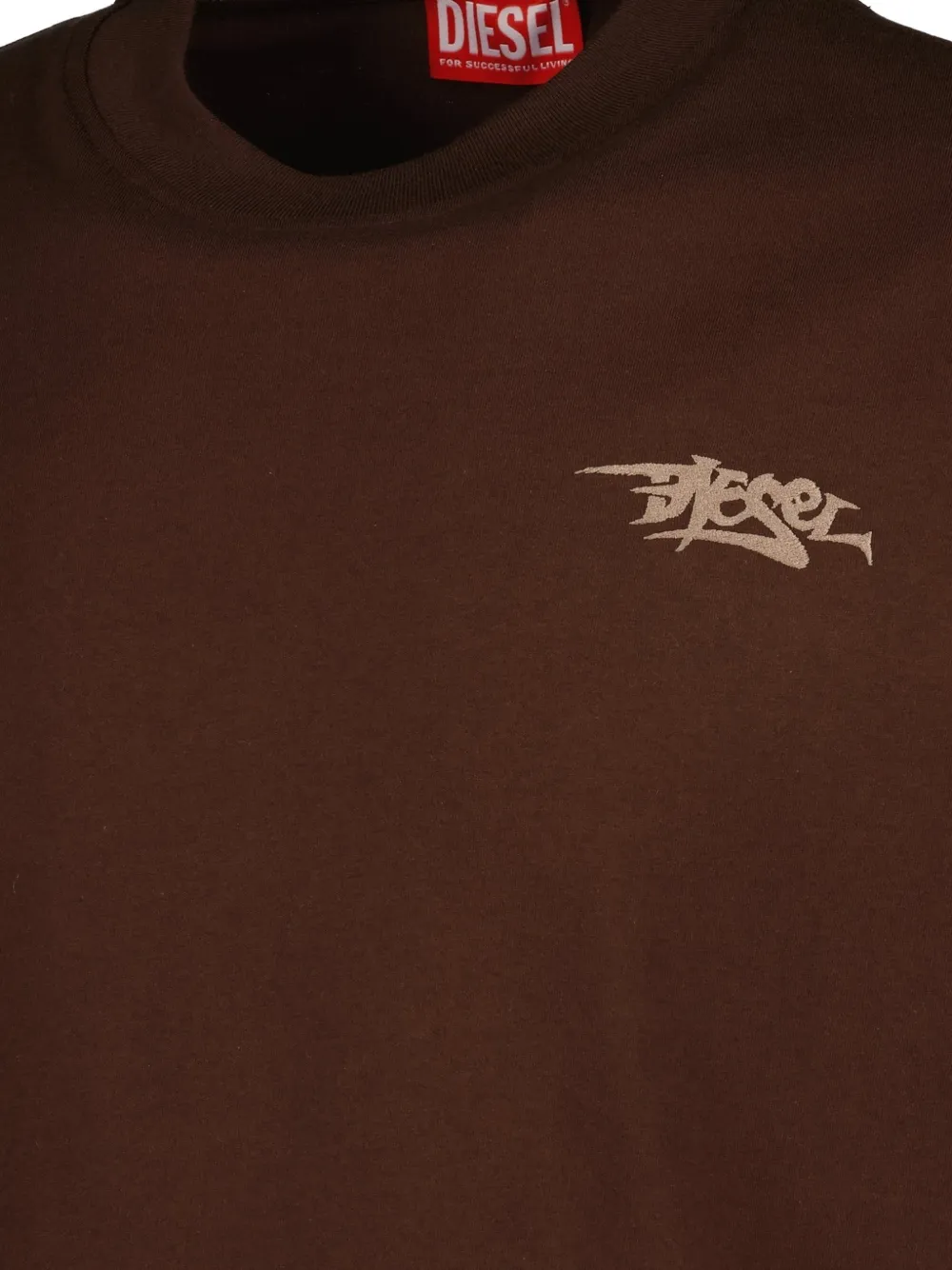 Diesel T-shirt met logoprint Bruin