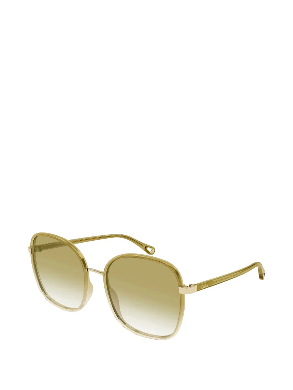 Chloé Eyewear Zonnebril met ovalen montuur Beige