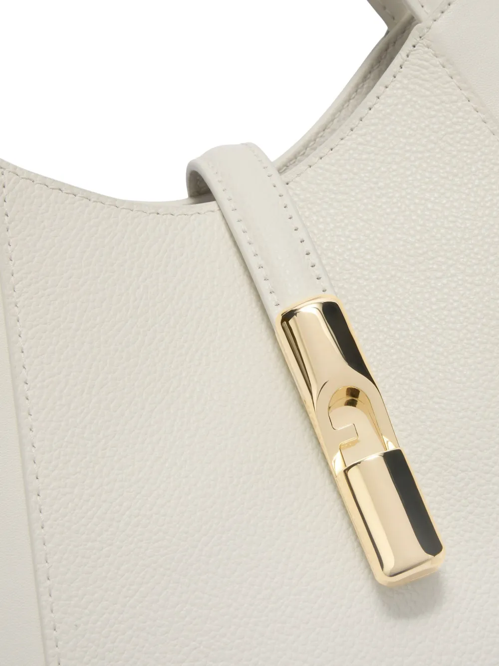 Furla Kleine Goccia leren shopper met textuur Wit