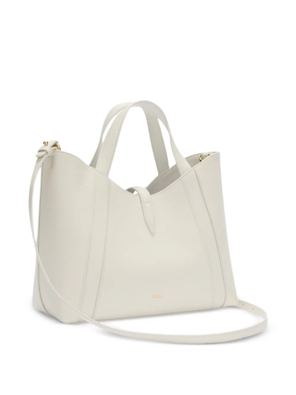 Furla Kleine Goccia leren shopper met textuur Wit