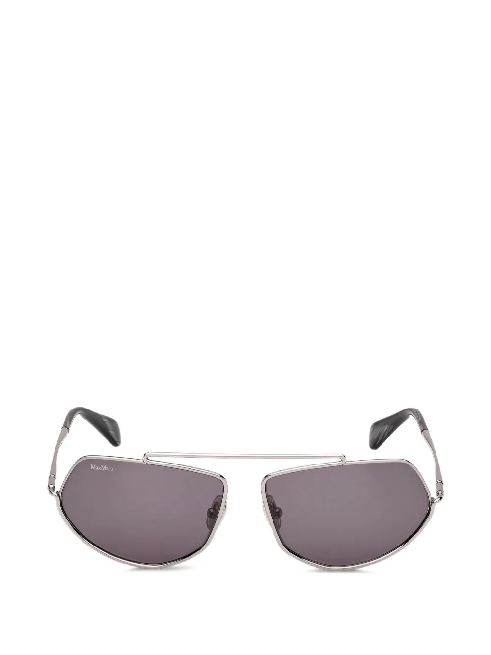 Max Mara Eyewear brow-bar geometric-shape sunglasses - Argento