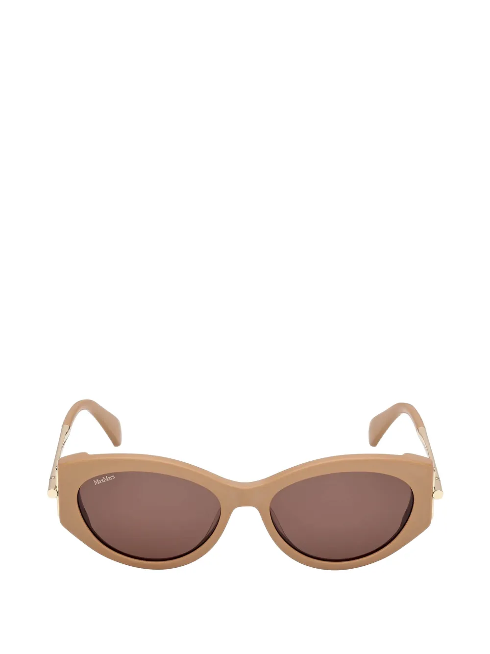 Max Mara Eyewear matte light brown geometic sunglasses - Toni neutri