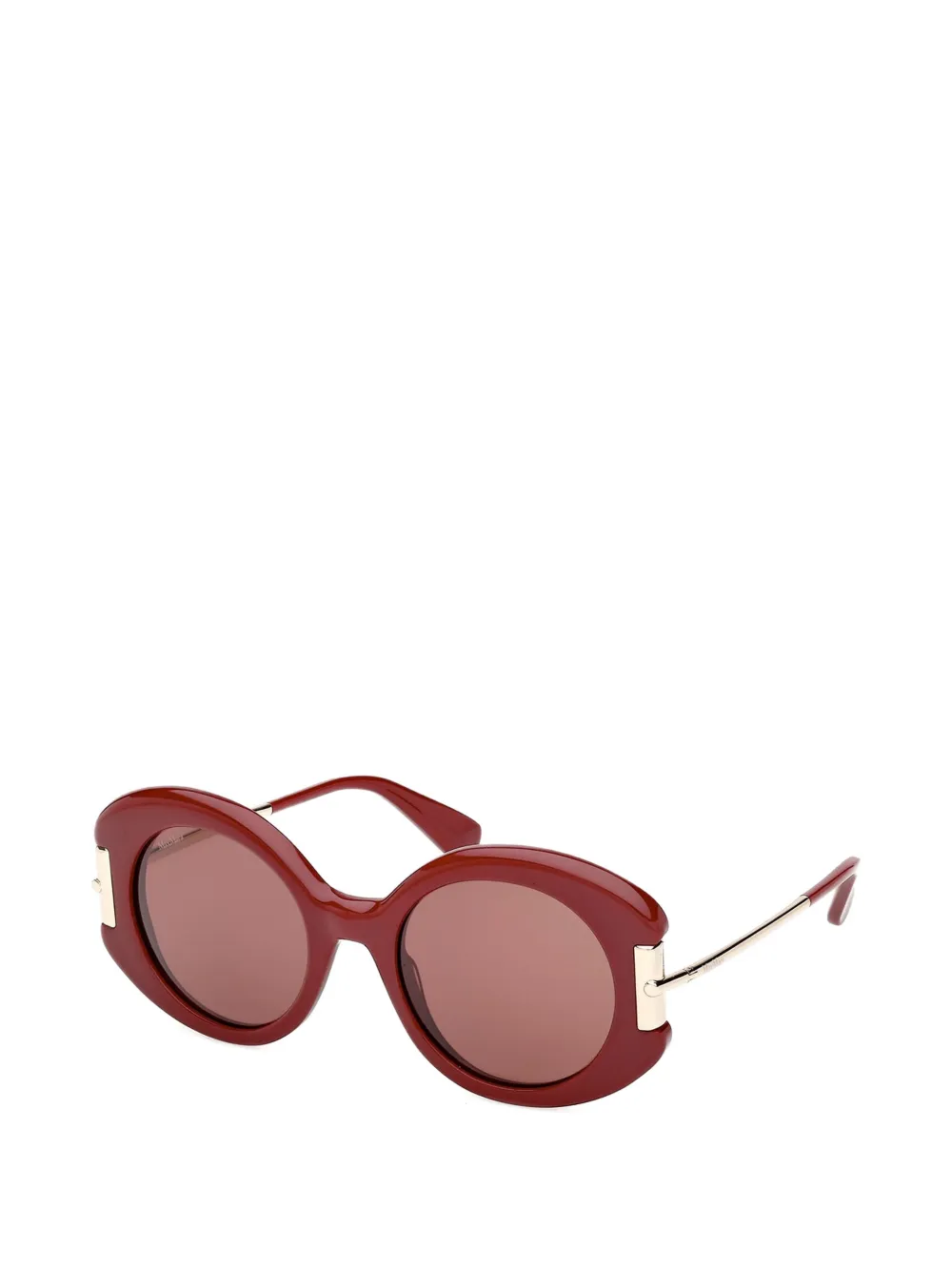 Max Mara Eyewear Zonnebril met rond montuur Rood