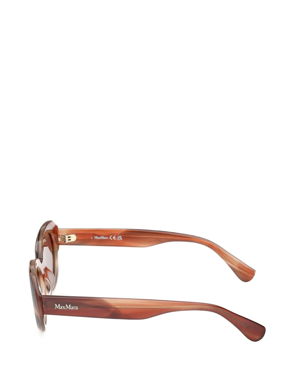 Max Mara Eyewear Zonnebril met ovalen montuur Bruin