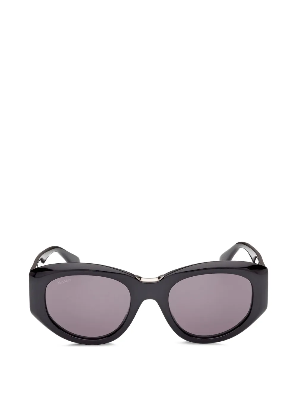Max Mara Eyewear shiny oval-frame sunglasses - Nero