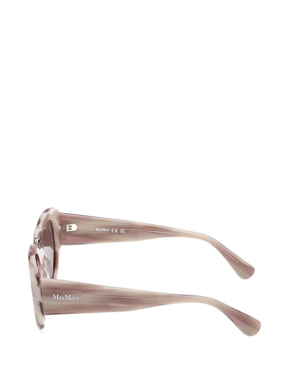 Max Mara Eyewear Zonnebril met ovalen montuur Beige