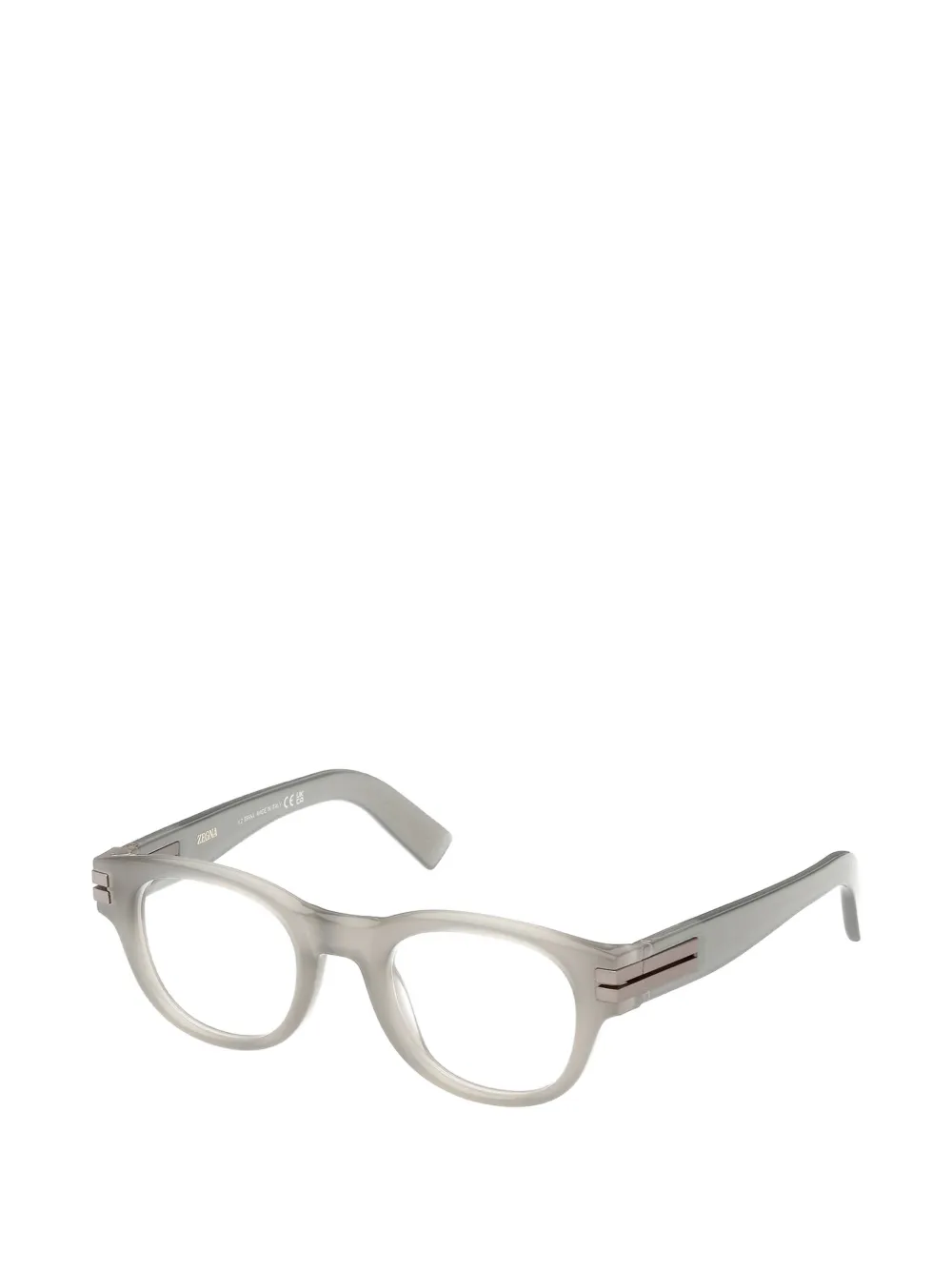  Zegna Lunettes De Vue à Monture Ronde - Gris 