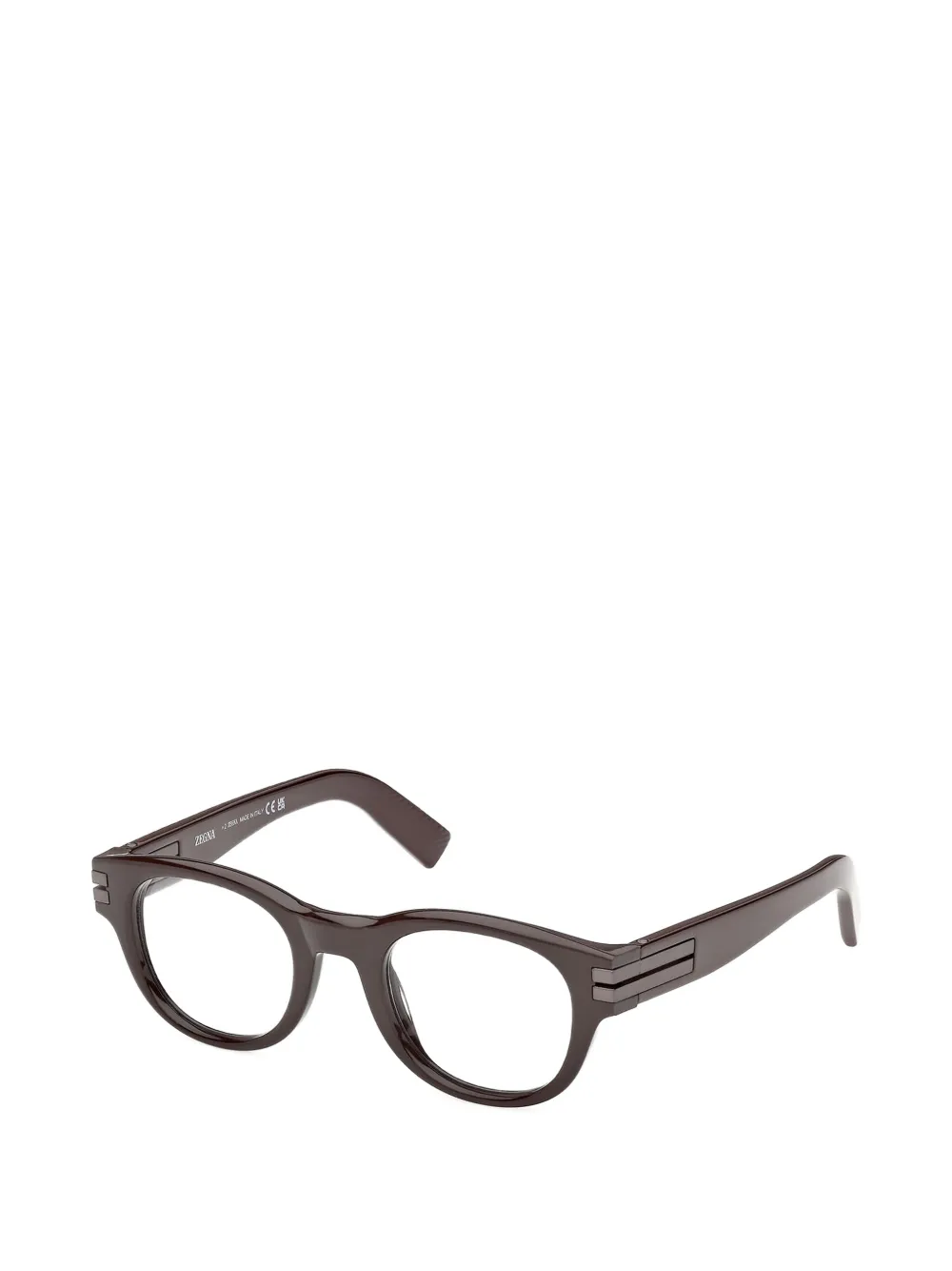 Zegna Bril met rond montuur Bruin