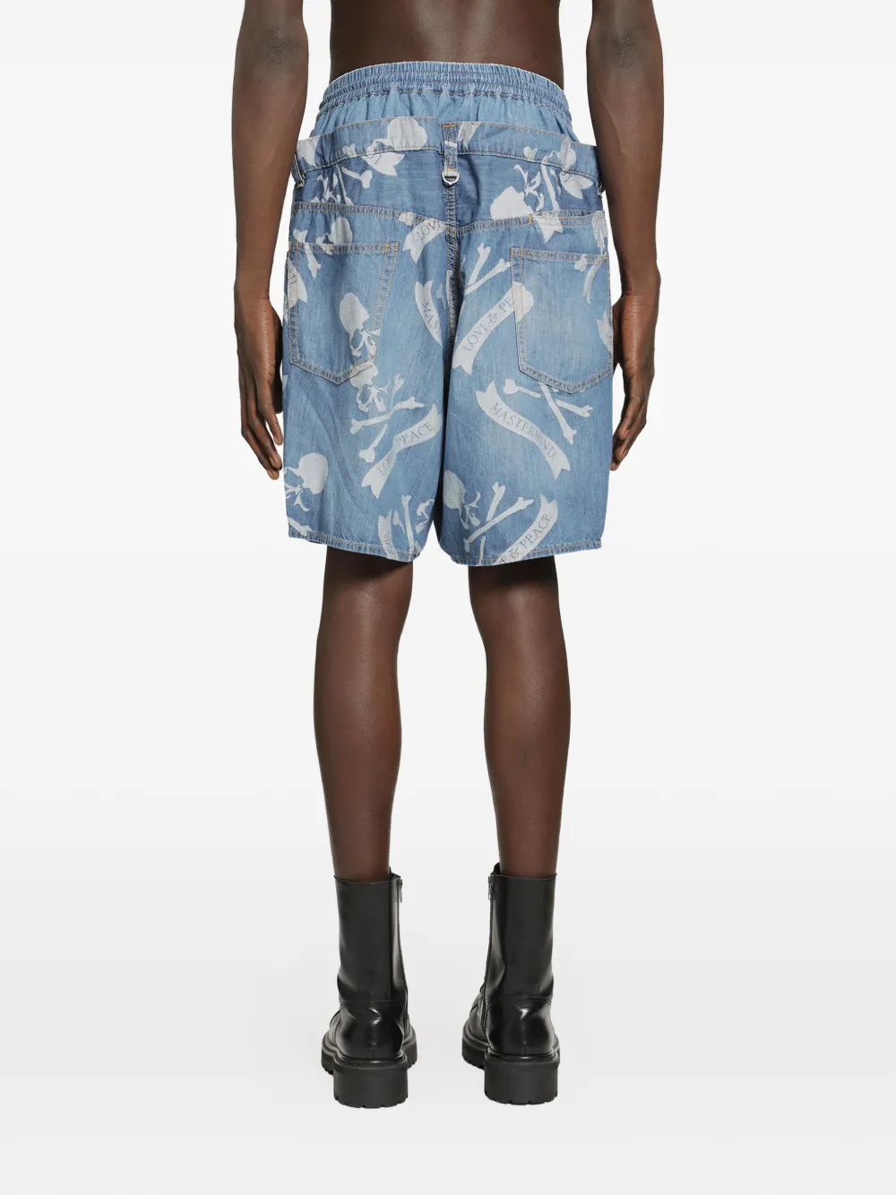 Mastermind World Aloha denim shorts Blauw
