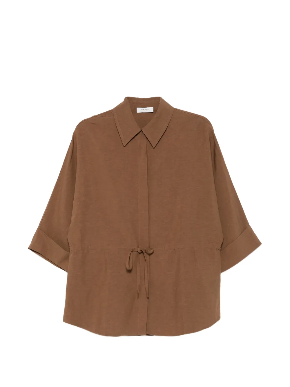 NINA 14.7 drawstring shirt - Marrone