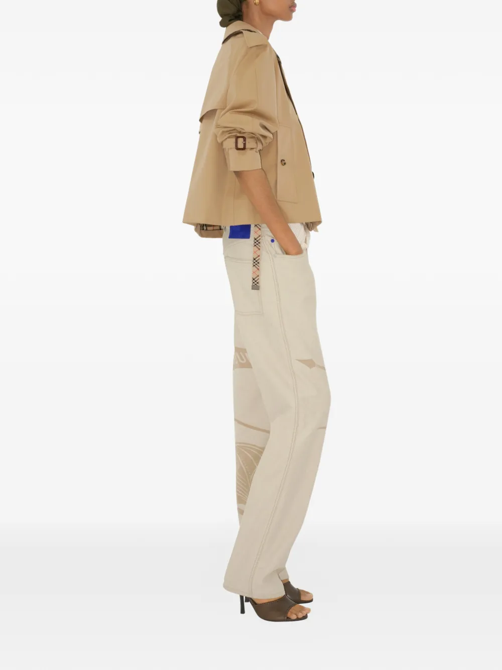 Burberry Cropped Mayfair trench-jack van tropisch gabardine Beige