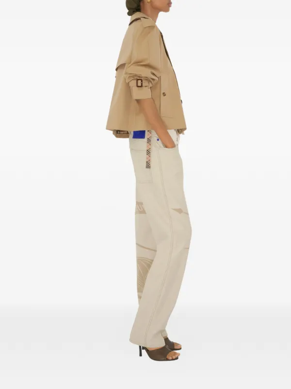 Burberry Cropped Gabardine Mayfair Trench Jacket | Neutrals | FARFETCH