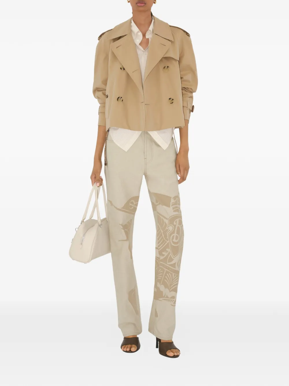 Burberry Cropped Mayfair trench-jack van tropisch gabardine Beige