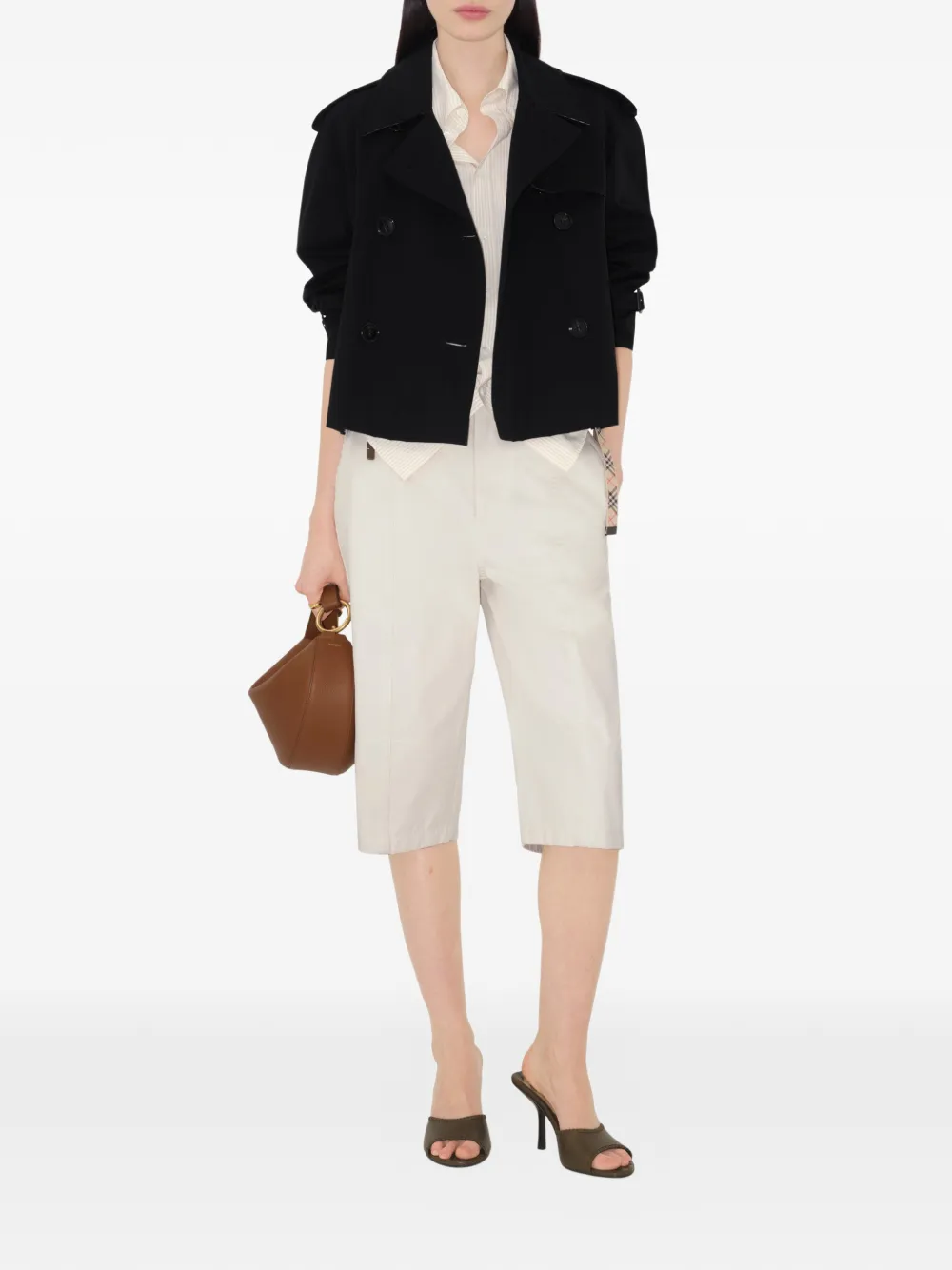  Burberry Gabardina Mayfair Corta - Negro 