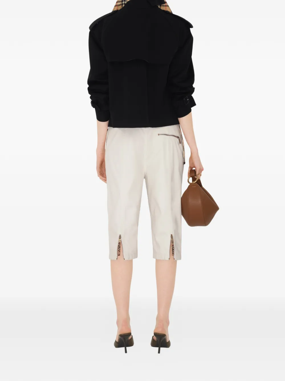 Burberry Cropped Mayfair trench-jack van tropisch gabardine Zwart