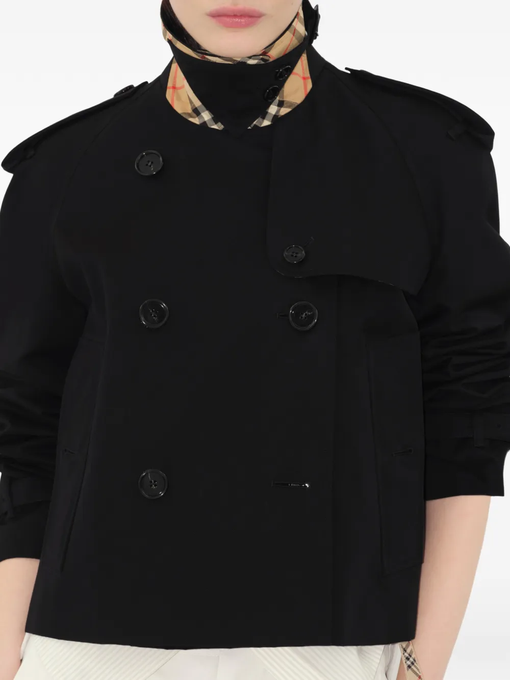 Burberry Cropped Mayfair trench-jack van tropisch gabardine Zwart