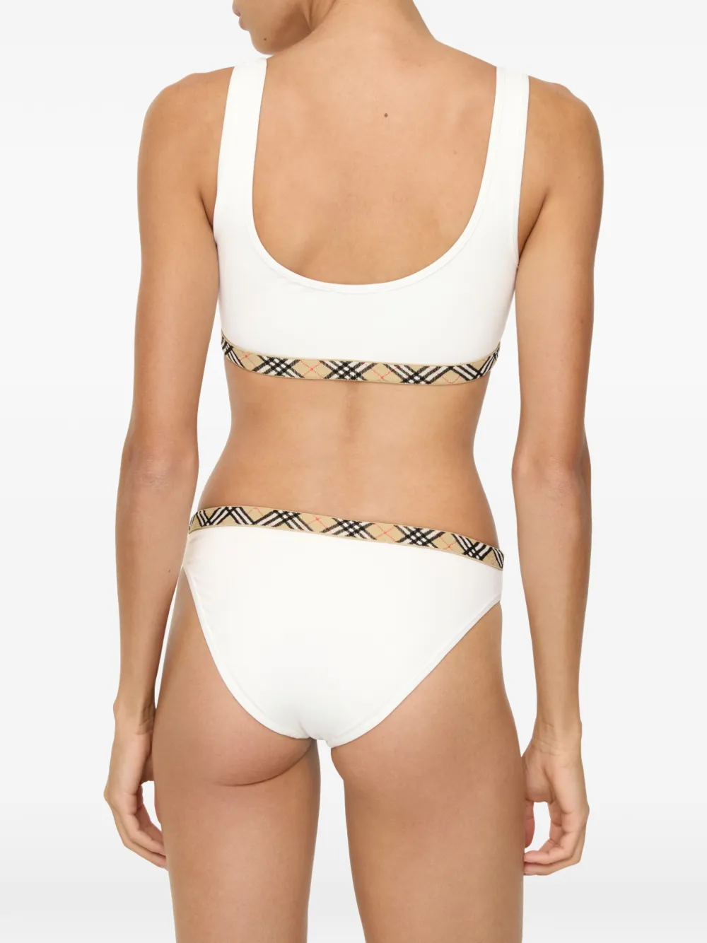 Burberry Bikinitop met geruite afwerking Wit