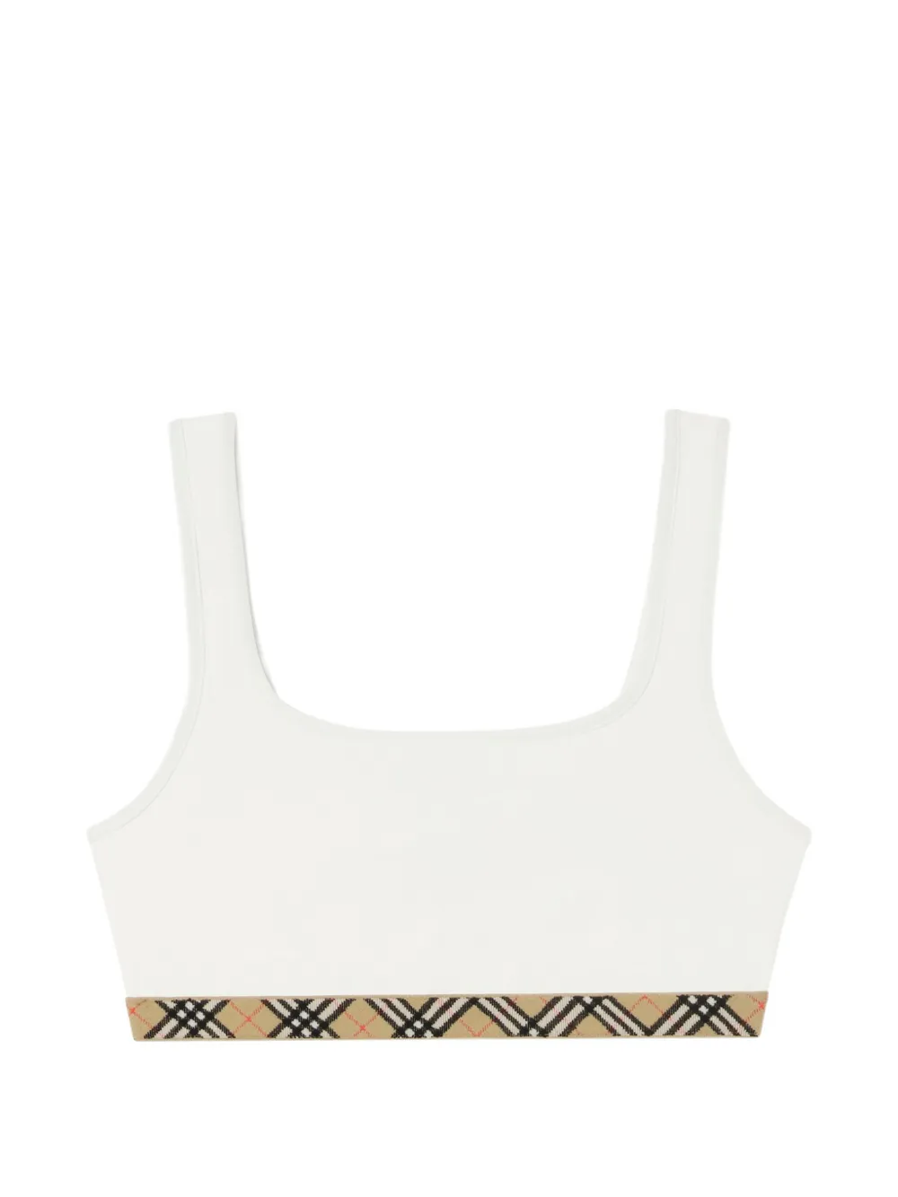 Burberry Check-trim bikini top - Bianco
