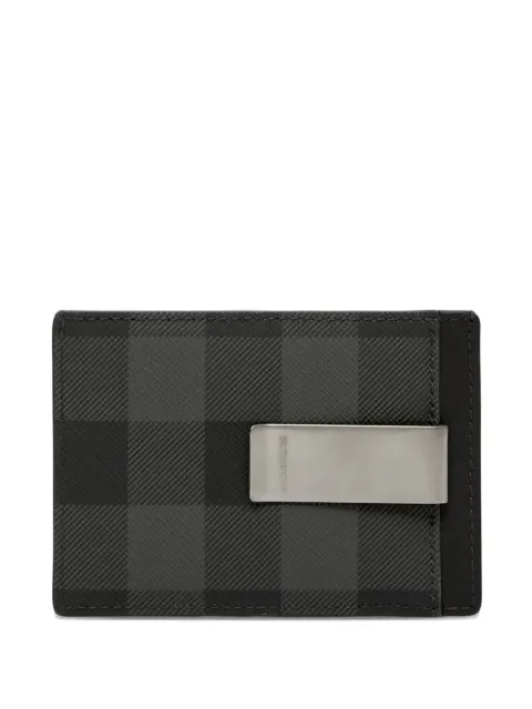 Burberry Check money clip card case