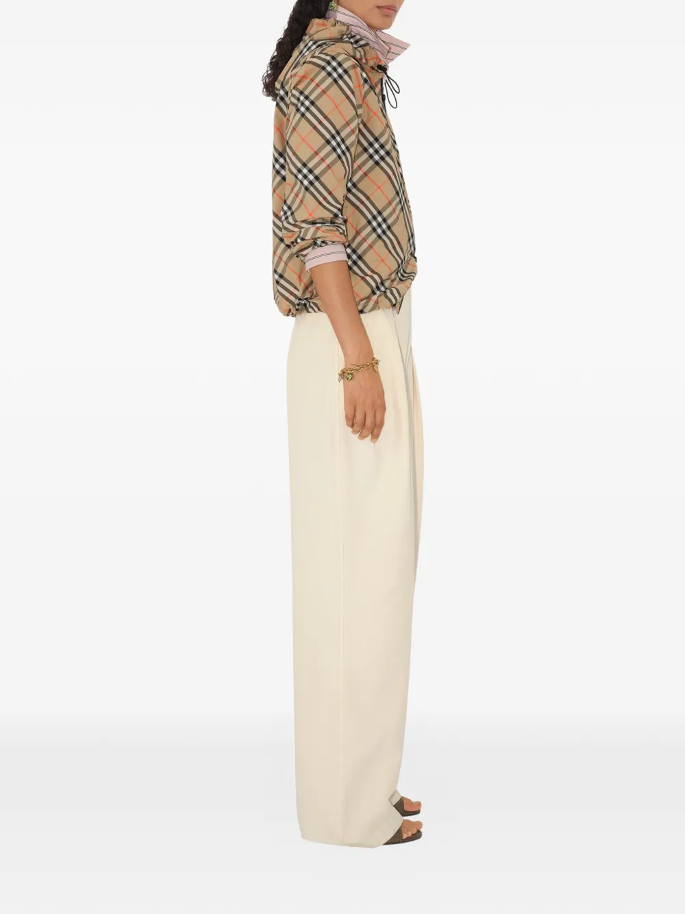 Burberry Check jack met capuchon Beige