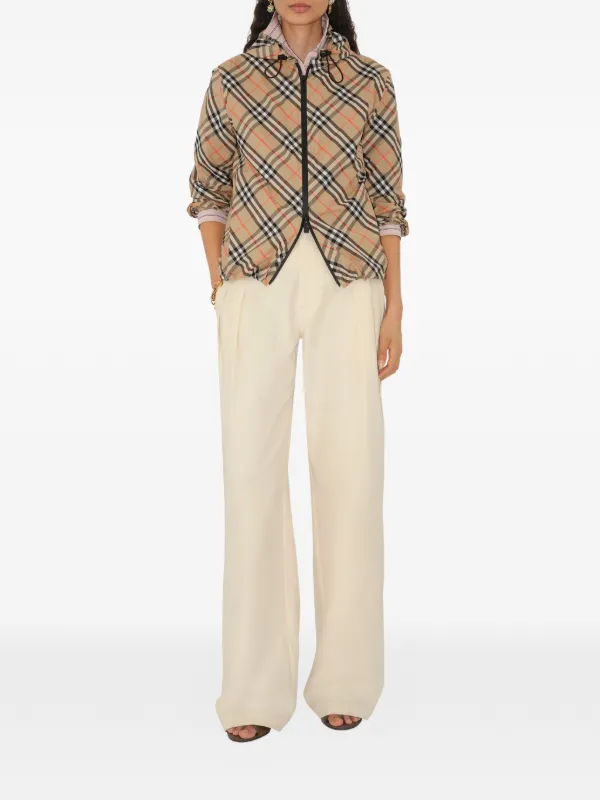 Burberry Check Hooded Jacket | Neutrals | FARFETCH