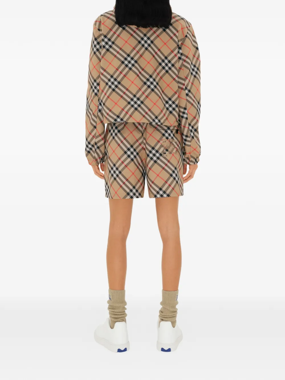 Burberry Cropped omkeerbaar geruit jack Beige