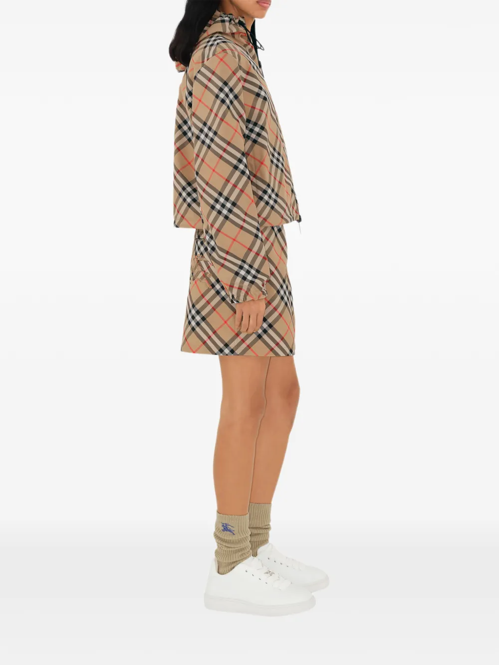 Burberry Cropped omkeerbaar geruit jack Beige