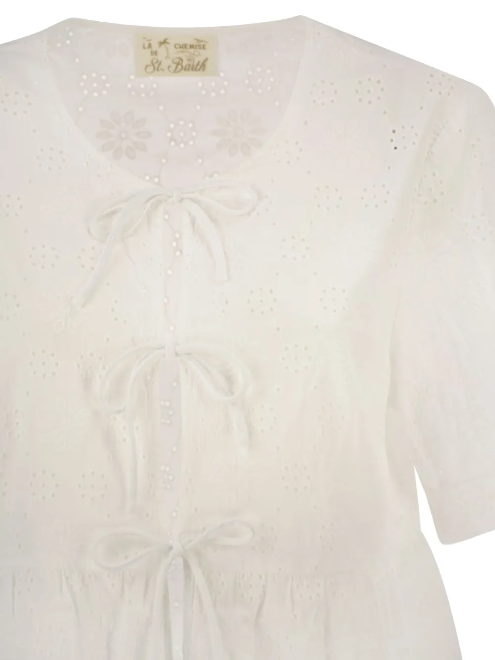 MC2 Saint Barth Broderie anglaise top Wit