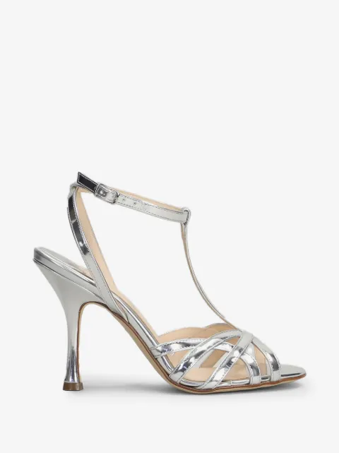 Anna F. metallic-finish T-bar sandals