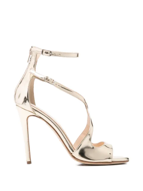 Anna F. metallic-effect crossover-strap sandals