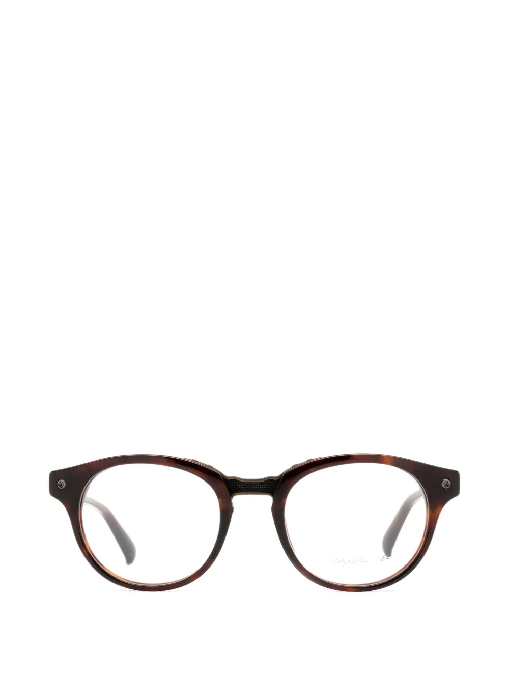 Yohji Yamamoto round-frame glasses - Marrone