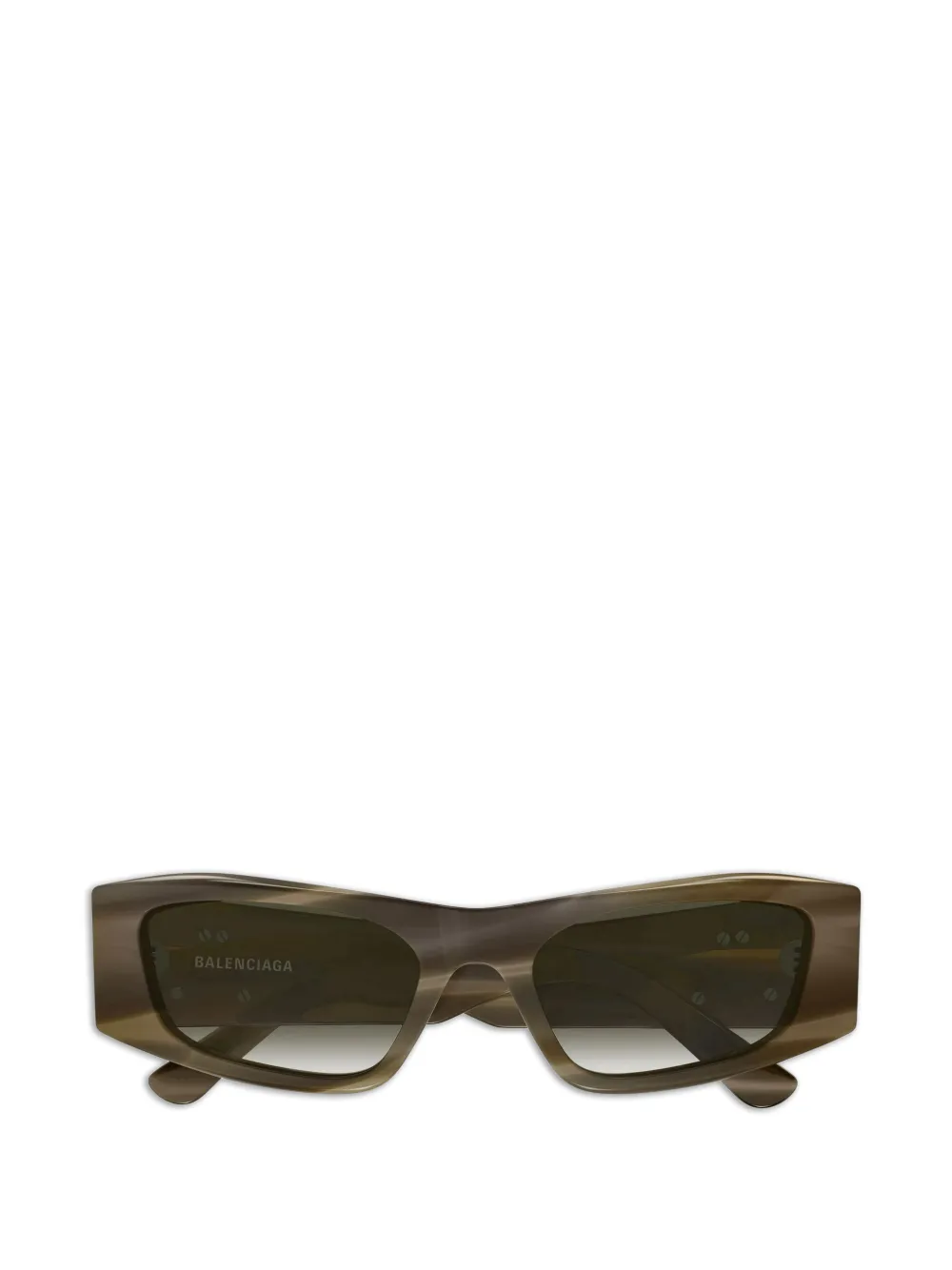 Balenciaga Eyewear logo-detail rectangle-frame sunglasses - Marrone