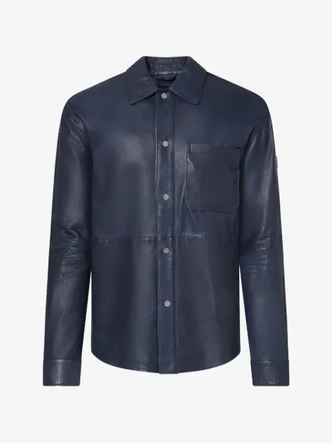 Peuterey chest-pocket leather overshirt