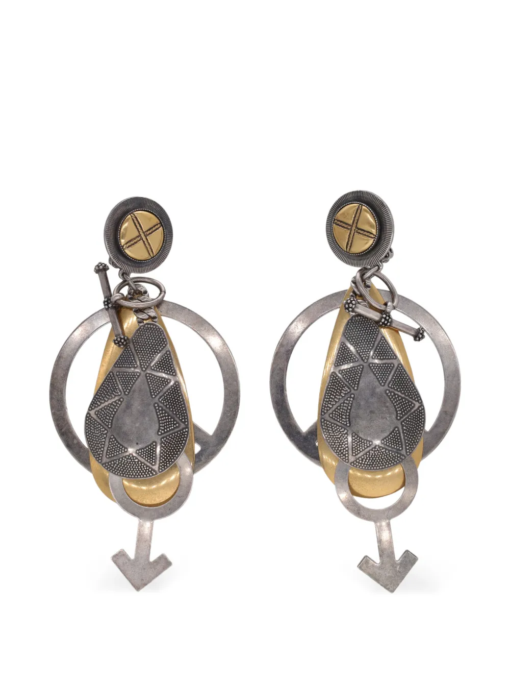 Vintage pendant clip-on earrings - Argento
