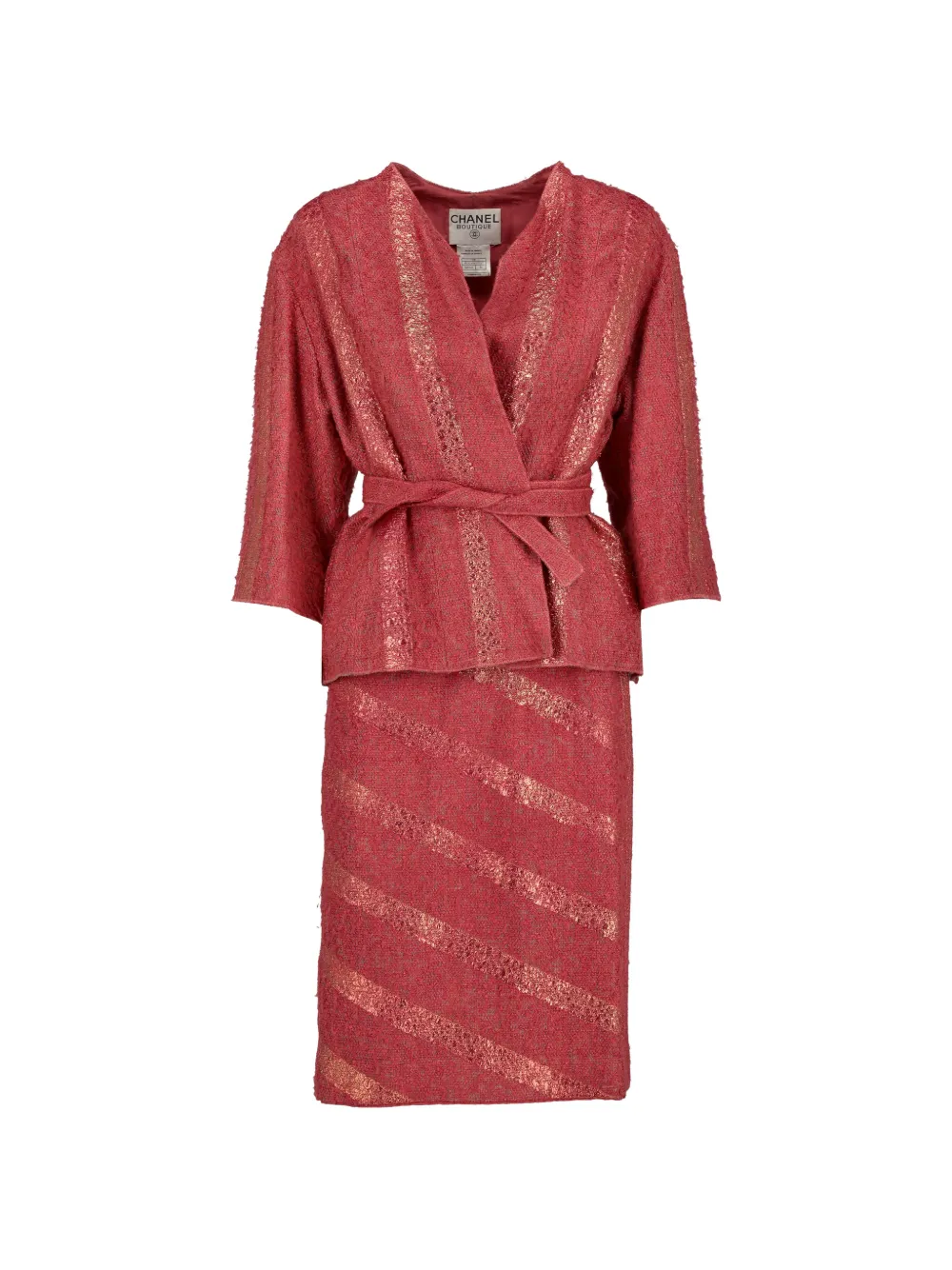 CHANEL Pre-Owned 2019 bouclé suit (set of two) - Rosa