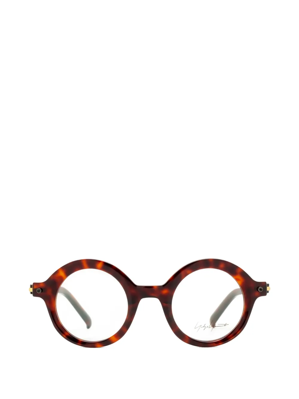 Yohji Yamamoto round-frame glasses - Marrone