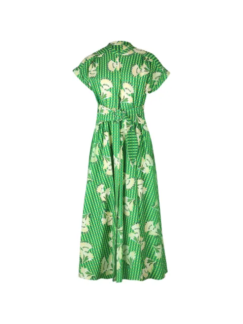 Saloni Neesha gingham floral-print maxi dress
