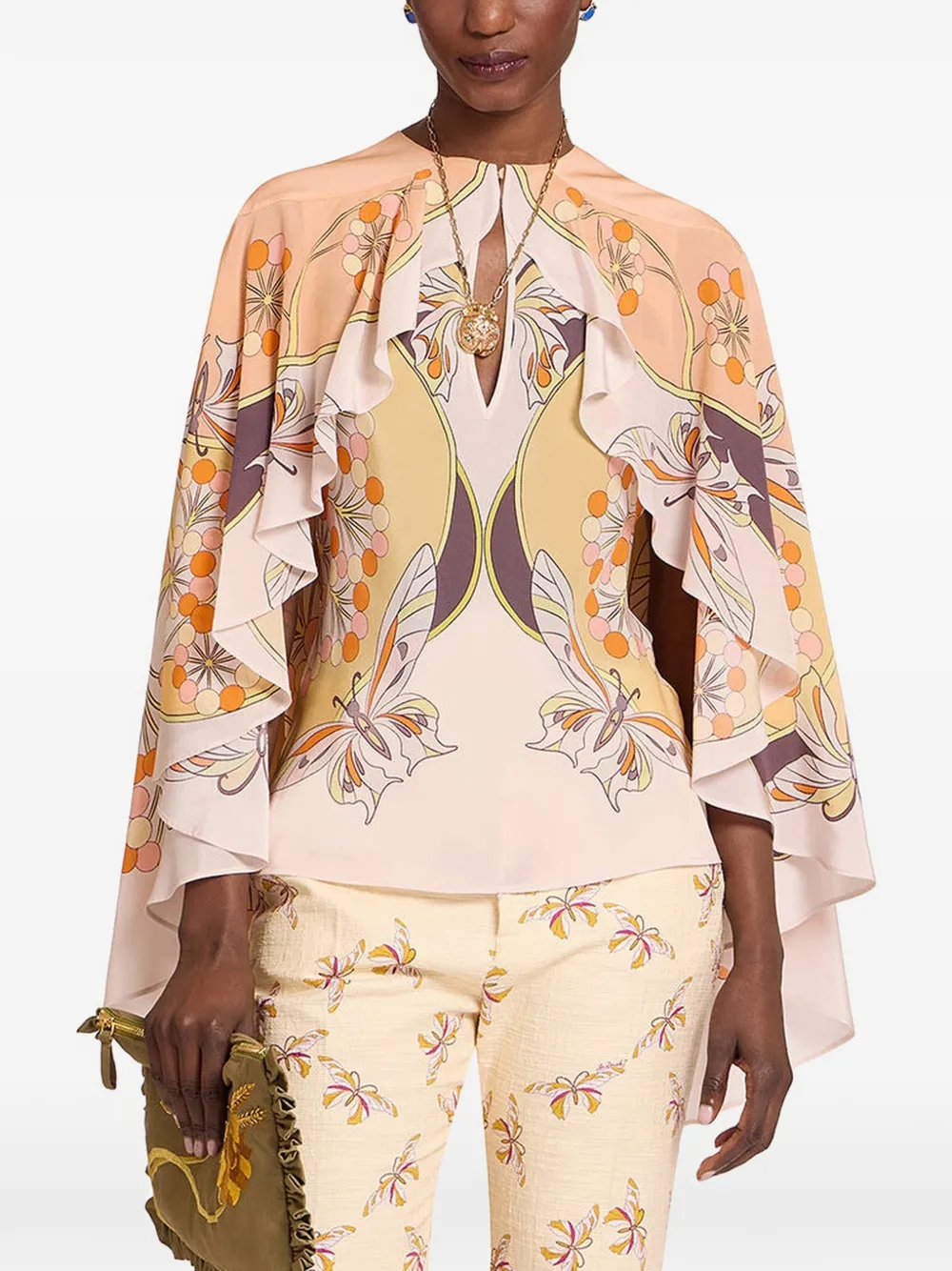 La DoubleJ Magic top met ruches Beige