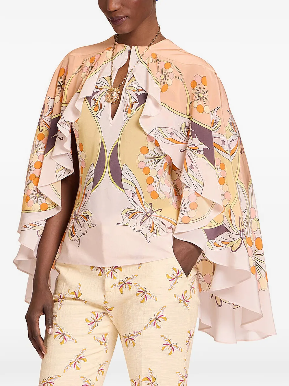 La DoubleJ Magic top met ruches Beige