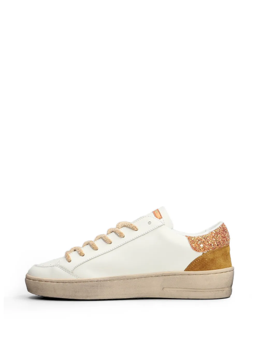 Ama Brand glitter-embellished star-patch sneakers Wit