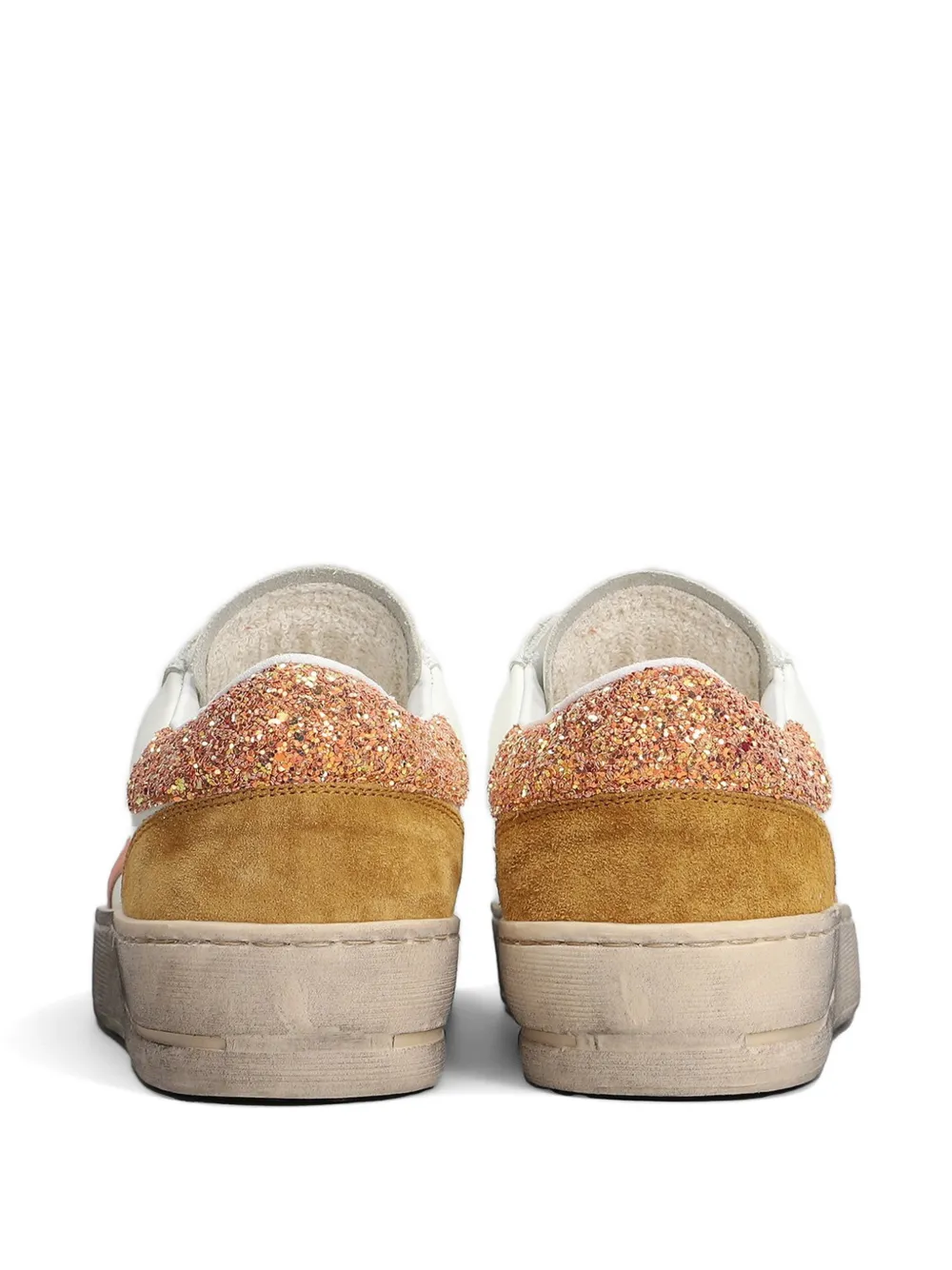 Ama Brand glitter-embellished star-patch sneakers Wit