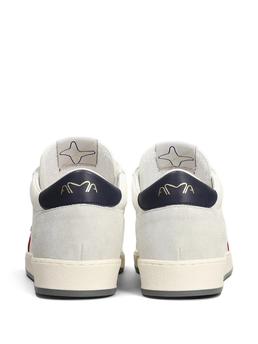 Ama Brand star-patch leather sneakers Wit