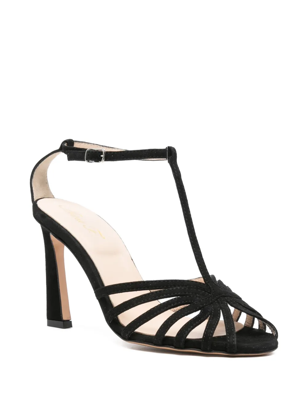 Anna F. caged T-bar sandals Zwart