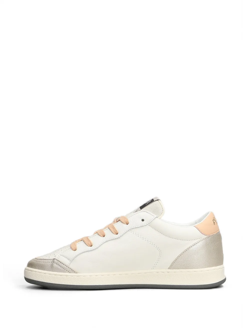 Ama Brand star-patch metallic-effect sneakers Beige