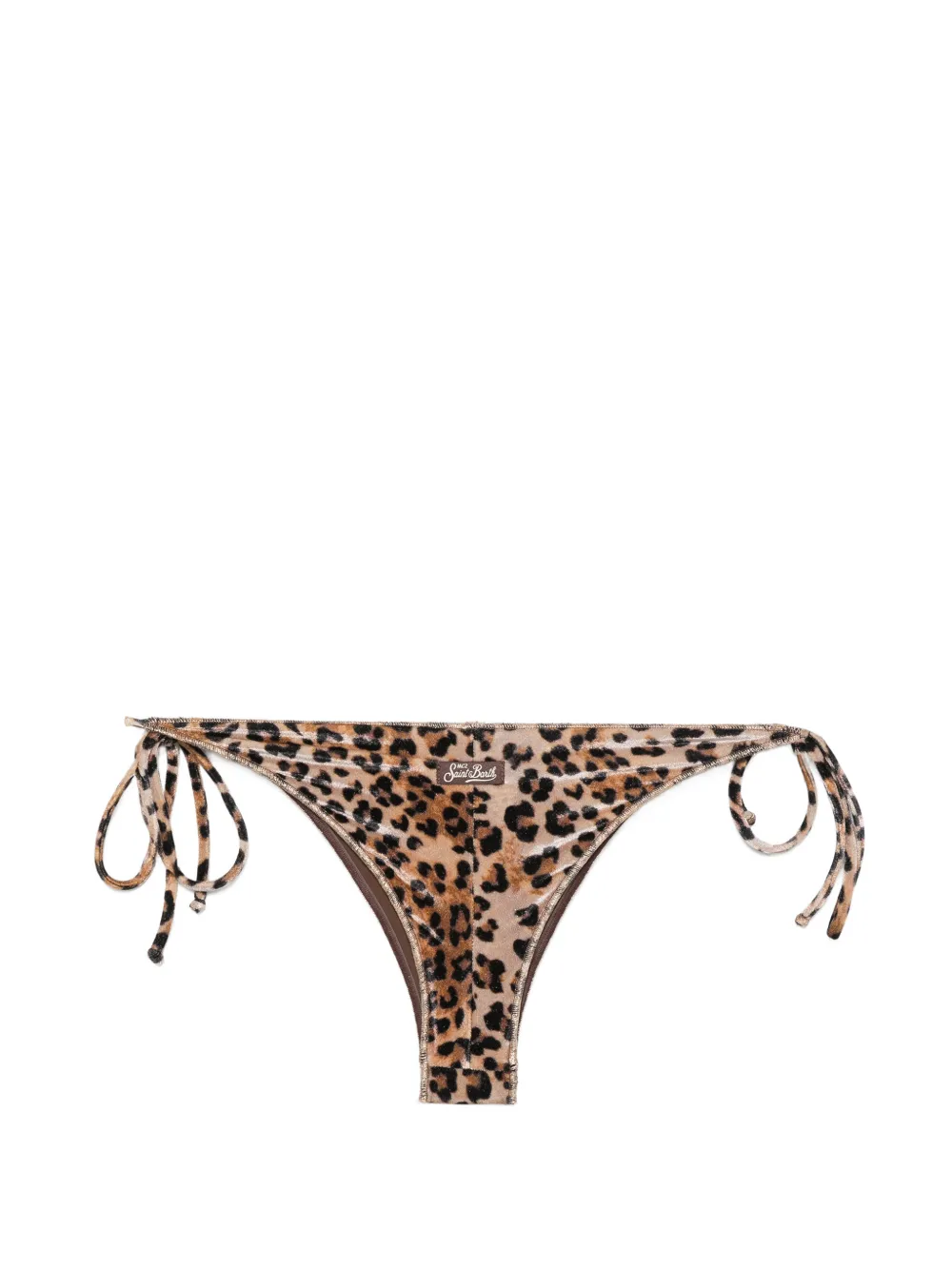 MC2 Saint Barth Marielle bikinislip met luipaardprint en striksluiting Bruin