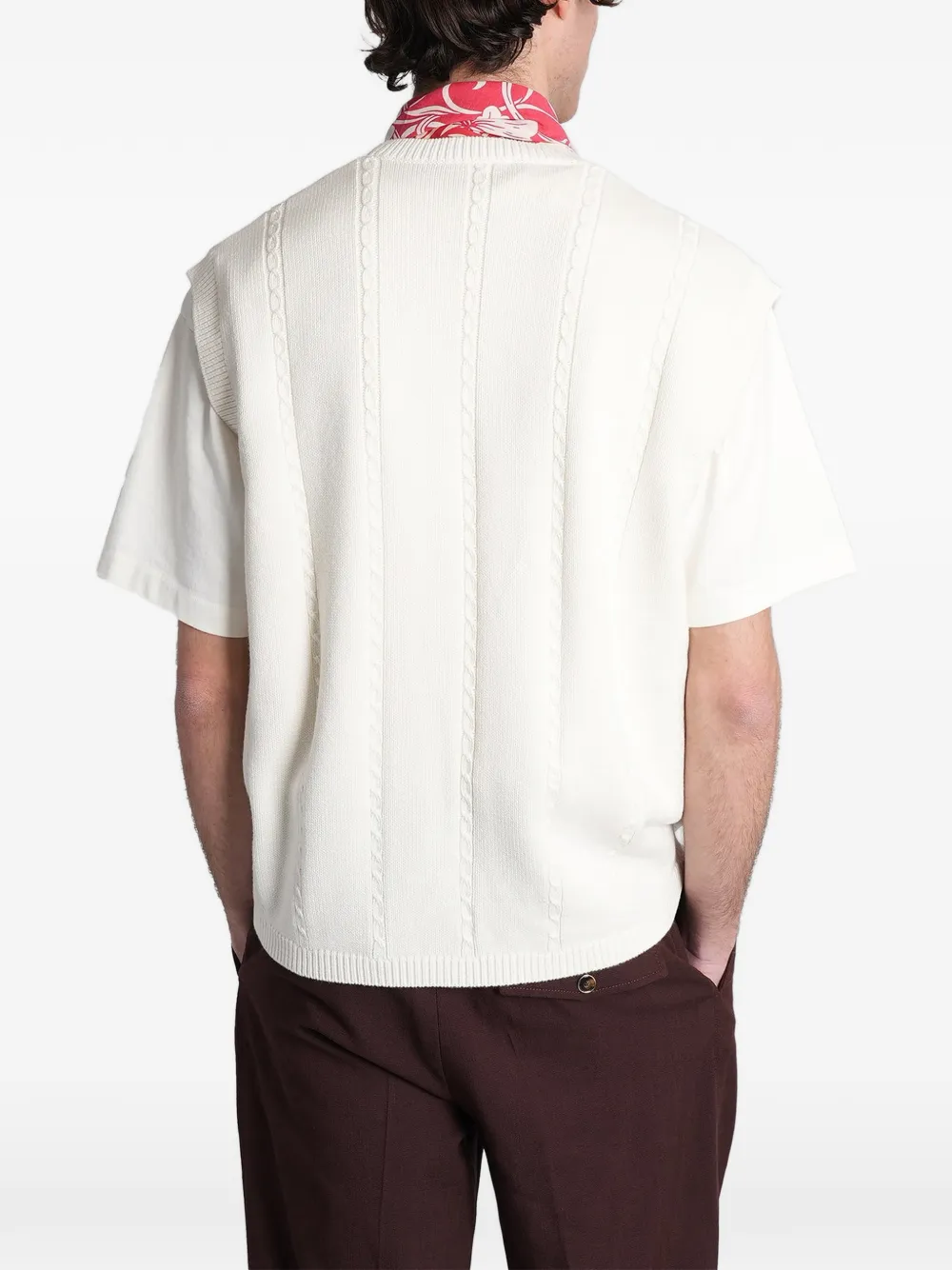Drôle De Monsieur Vest met geborduurde bloemen Wit