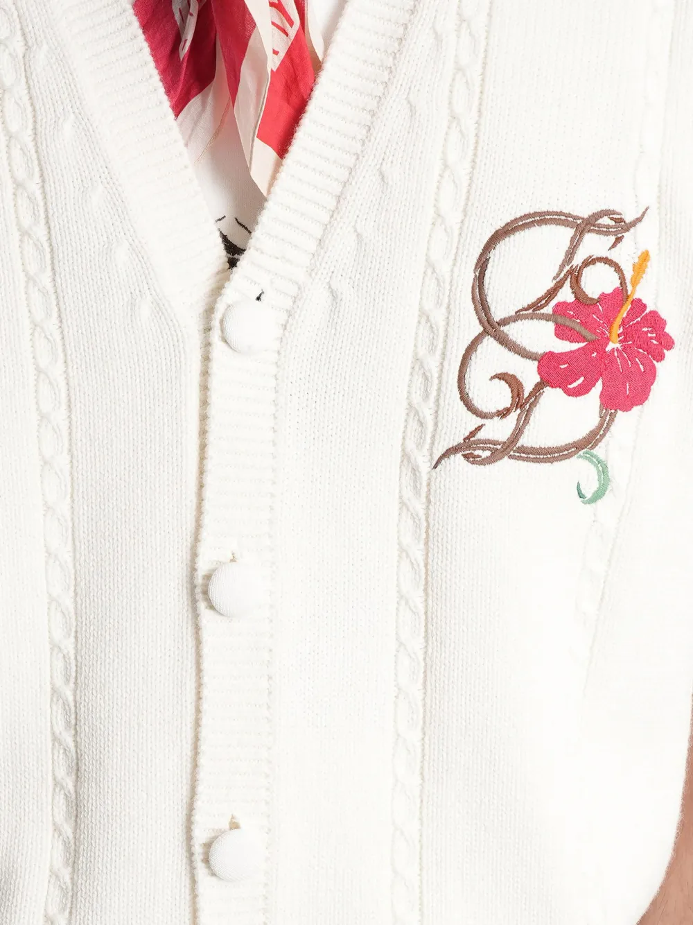 Drôle De Monsieur Vest met geborduurde bloemen Wit