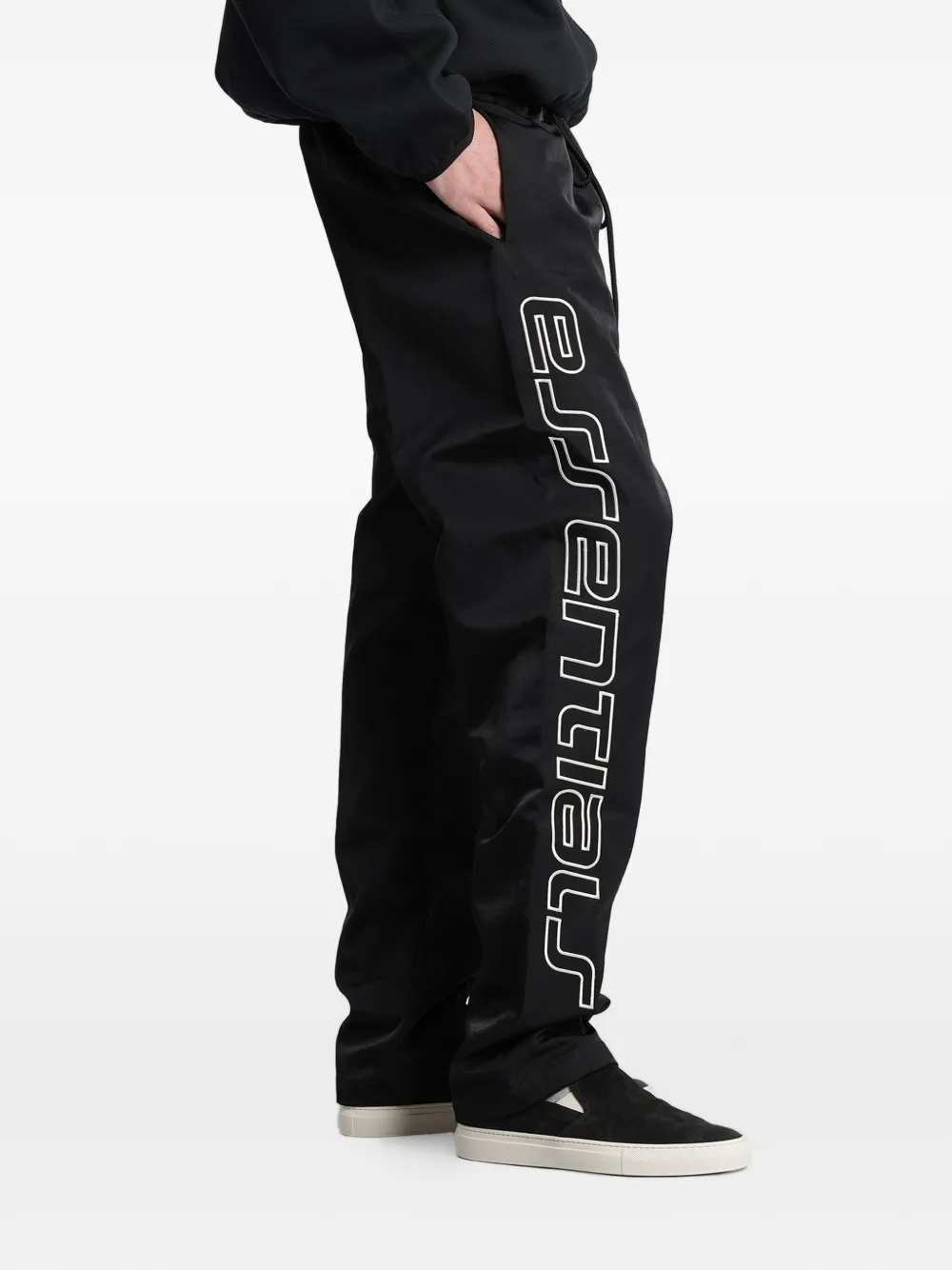 FEAR OF GOD ESSENTIALS Trainingsbroek met logoprint Zwart