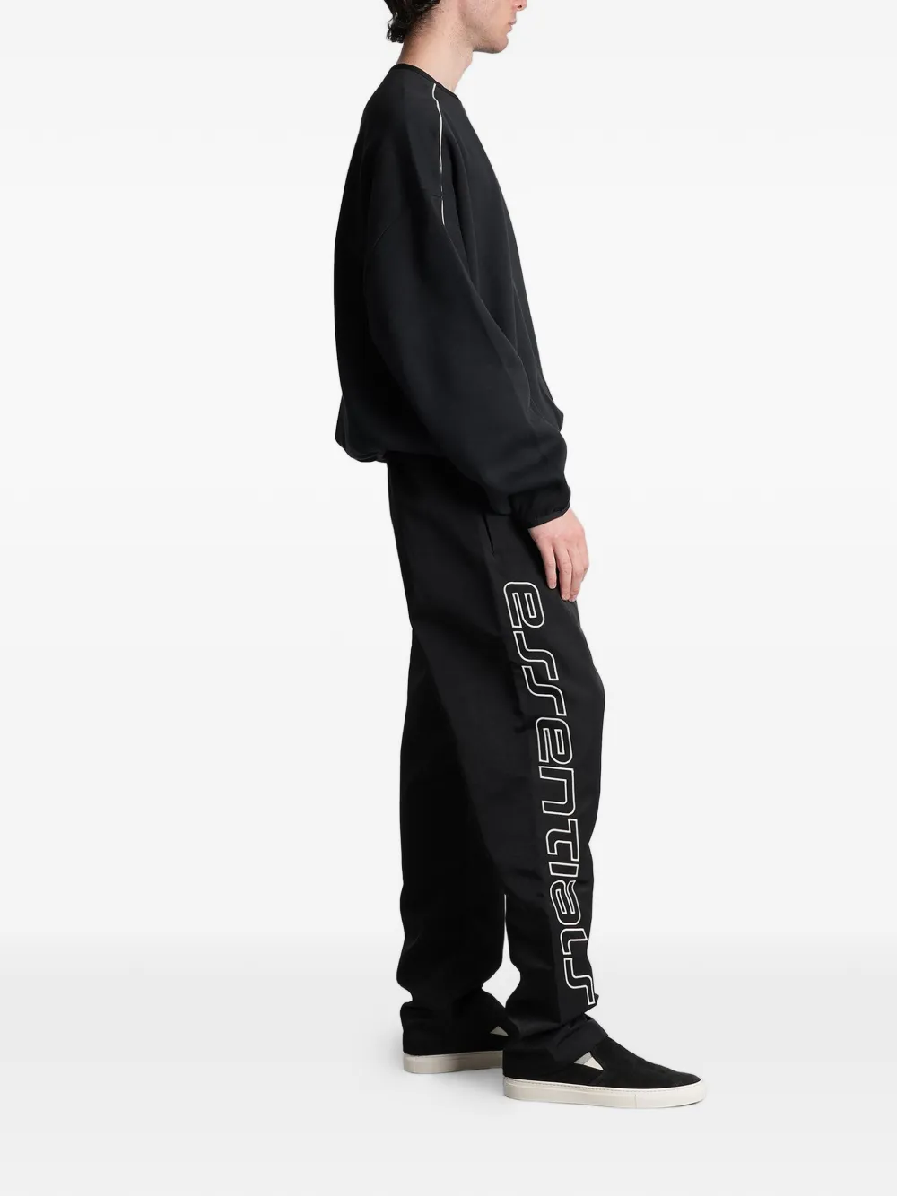 FEAR OF GOD ESSENTIALS Trainingsbroek met logoprint Zwart